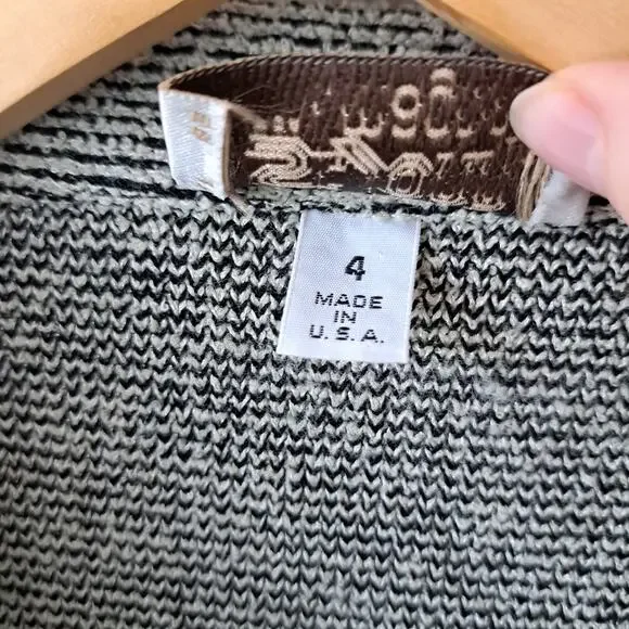 ST JOHN Vintage Black Cream Stripe Knit Blazer Jacket Size 4 - Picture 6 of 9